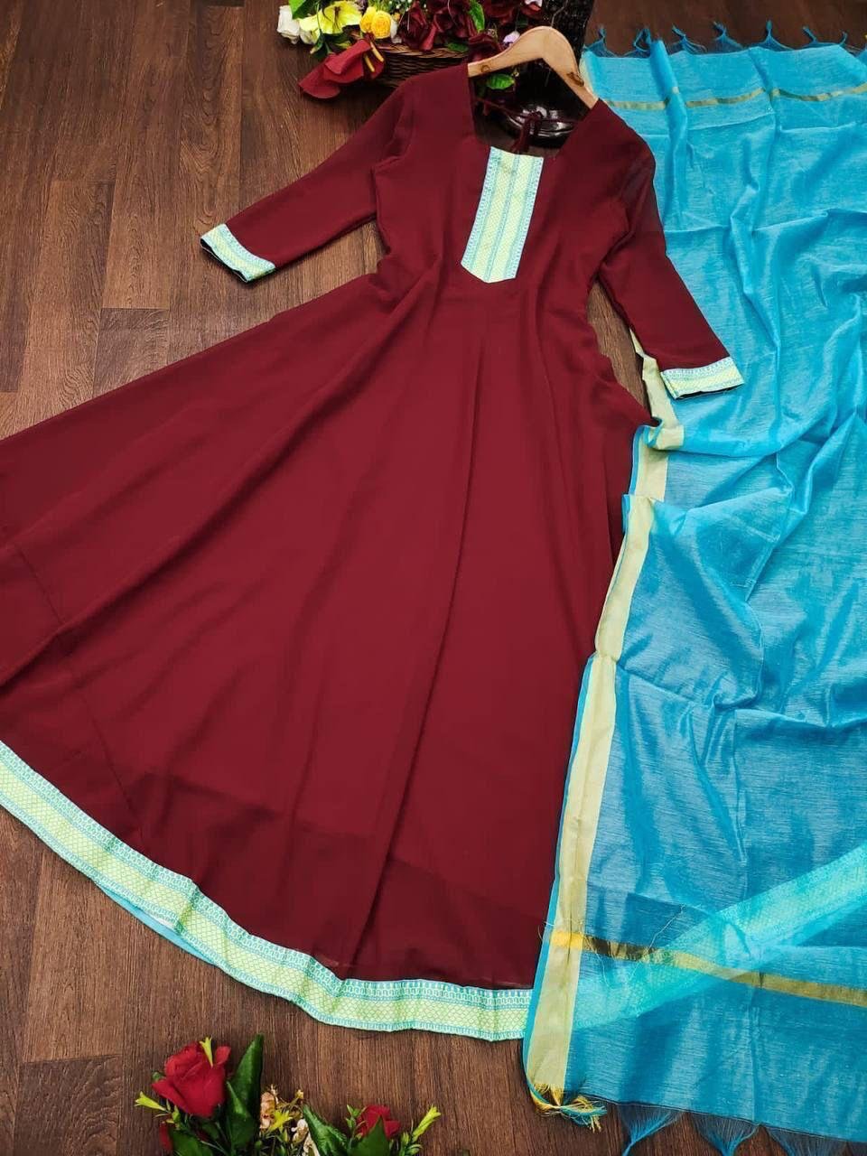 PRESENTING NEW ANARKALI DUPATTA SET S TO 7XL